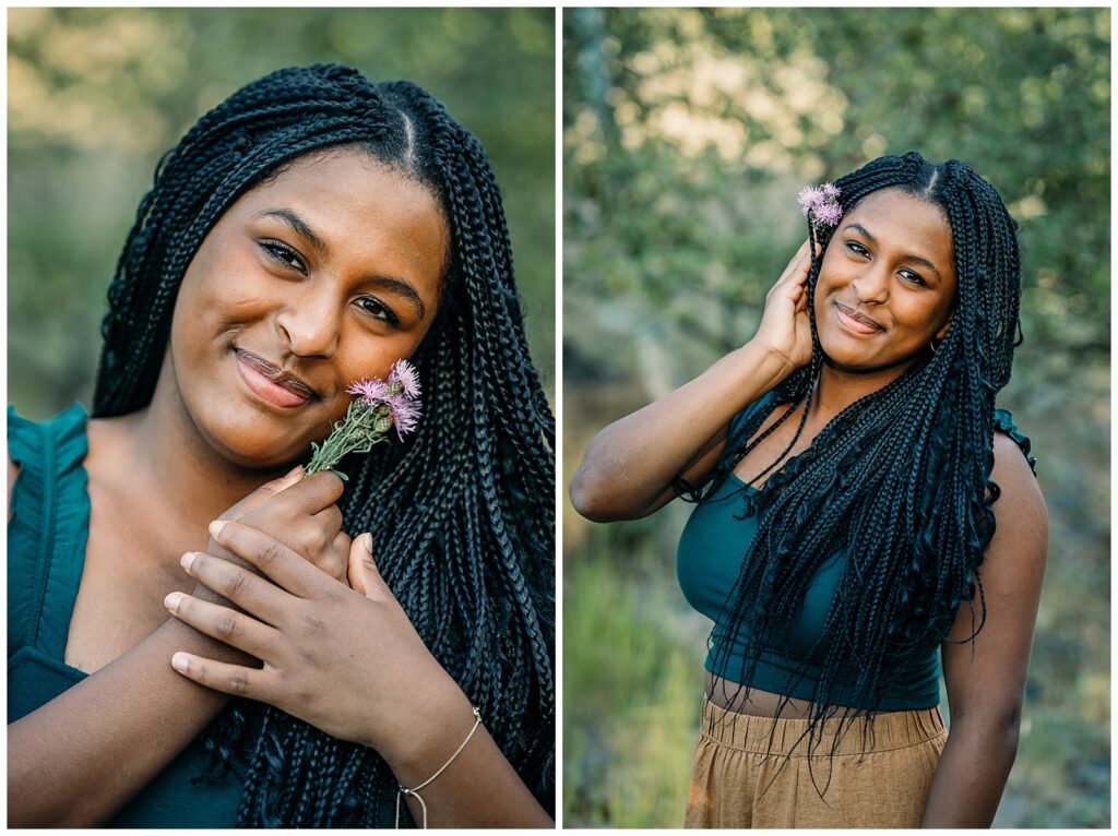 Swan Valley and Idaho Falls Highschool Senior session with mountains and horses