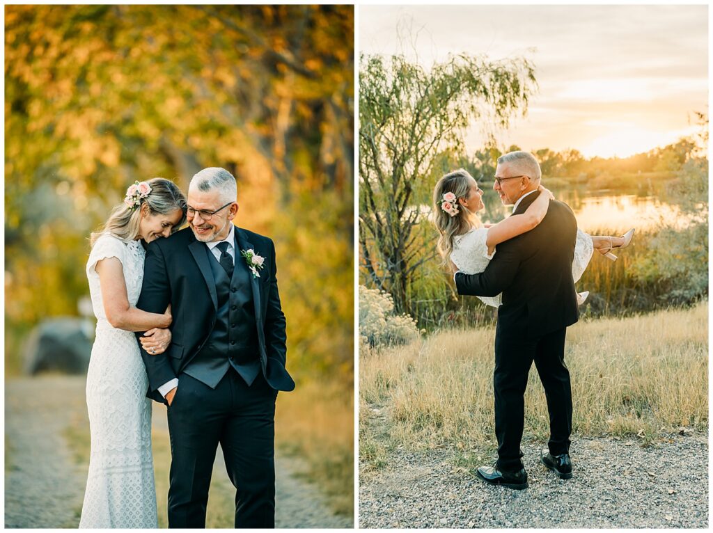 Idaho Falls Wedding Venue fall elopement LDS couple Gem Lake