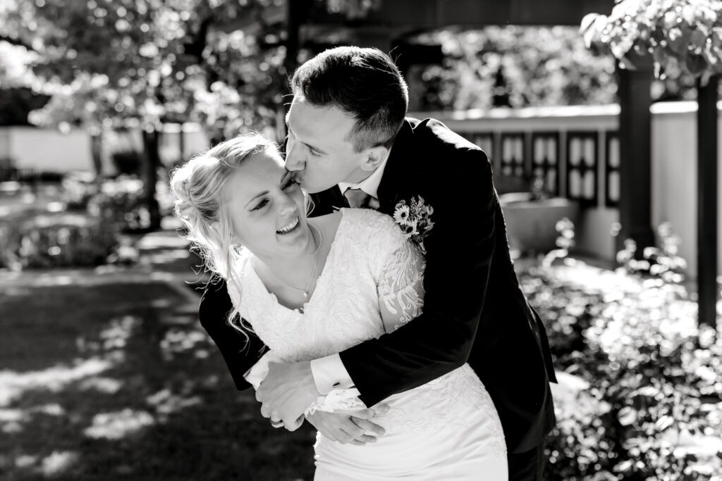 Summer Sunflower inspired Idaho Falls LDS Temple Wedding with reception at Barn on 1st