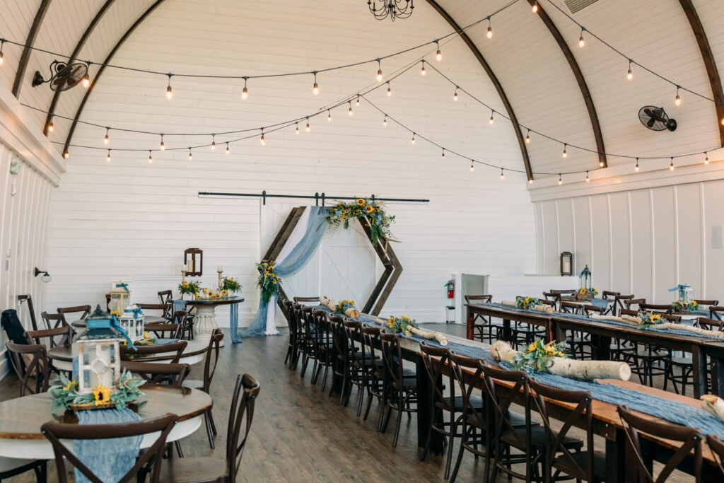 Summer Sunflower inspired Idaho Falls LDS Temple Wedding with reception at Barn on 1st