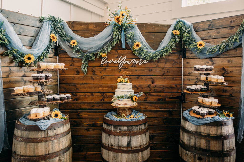 Summer Sunflower inspired Idaho Falls LDS Temple Wedding with reception at Barn on 1st