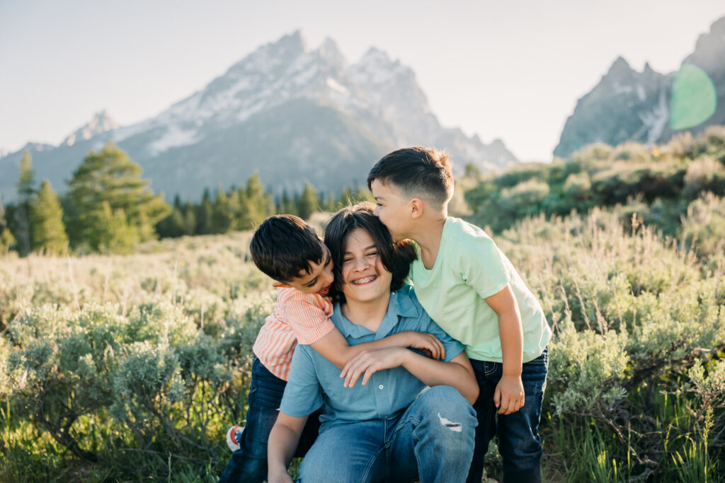 Grand Teton National Park Family session cascade canyon turnout