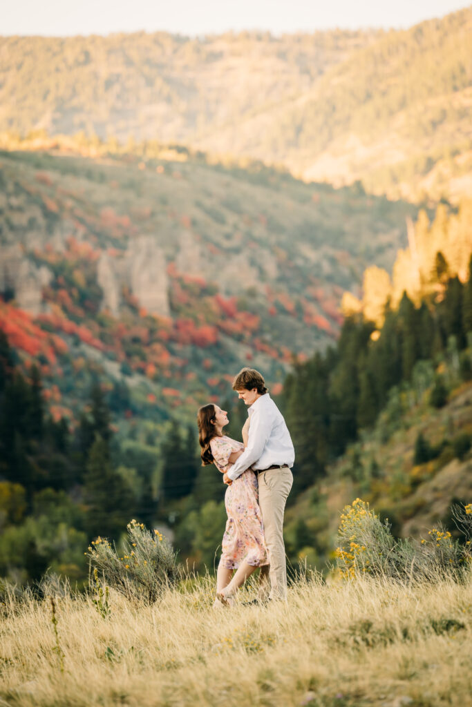 Romantic engagement photos Swan Valley Palisades Dam Idaho wedding inspiration