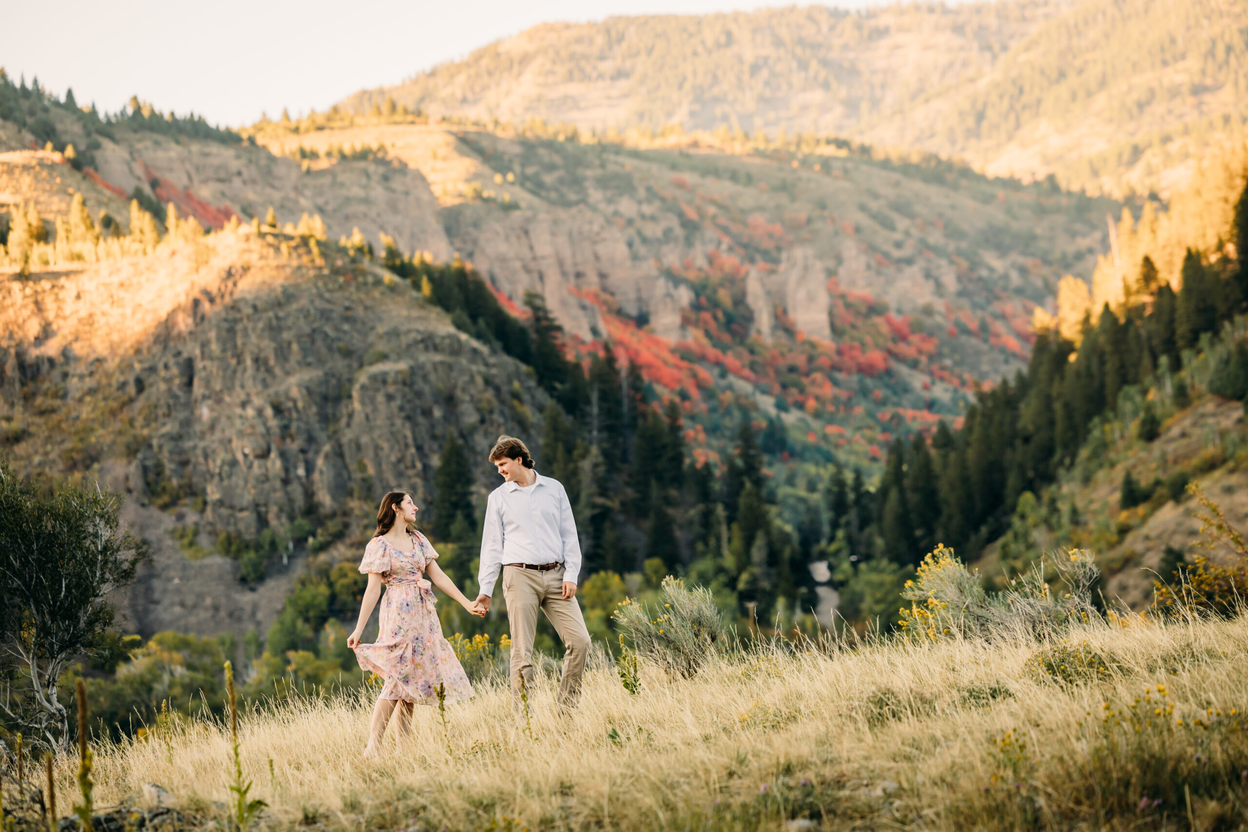 Romantic engagement photos Swan Valley Palisades Dam Idaho wedding inspiration