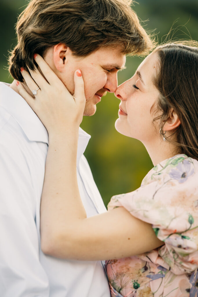 Romantic engagement photos Swan Valley Palisades Dam Idaho wedding inspiration