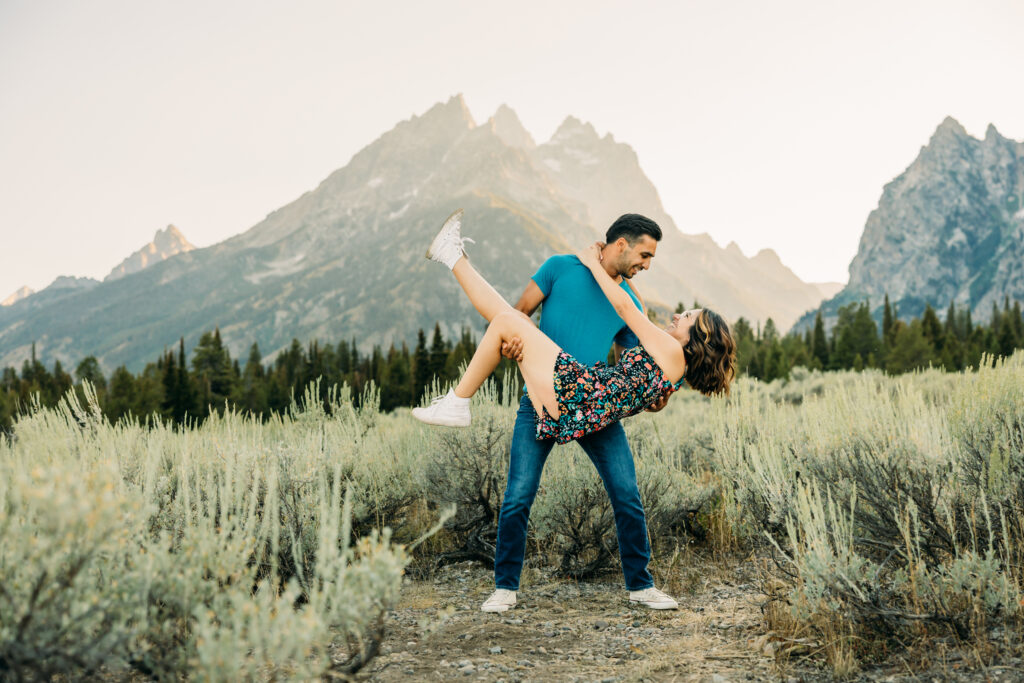Grand Teton National Park Engagement Session at Cascade Canyon