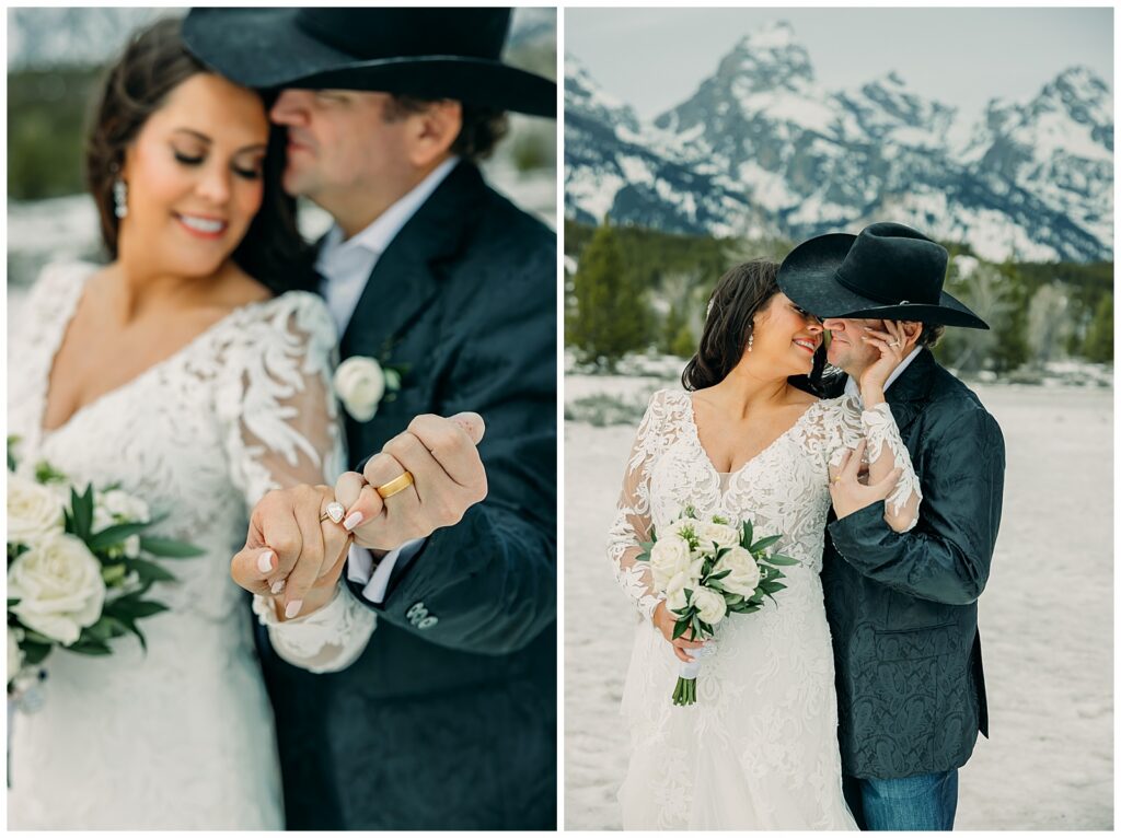 Bridal bouquet with mountain wedding theme Jackson Hole