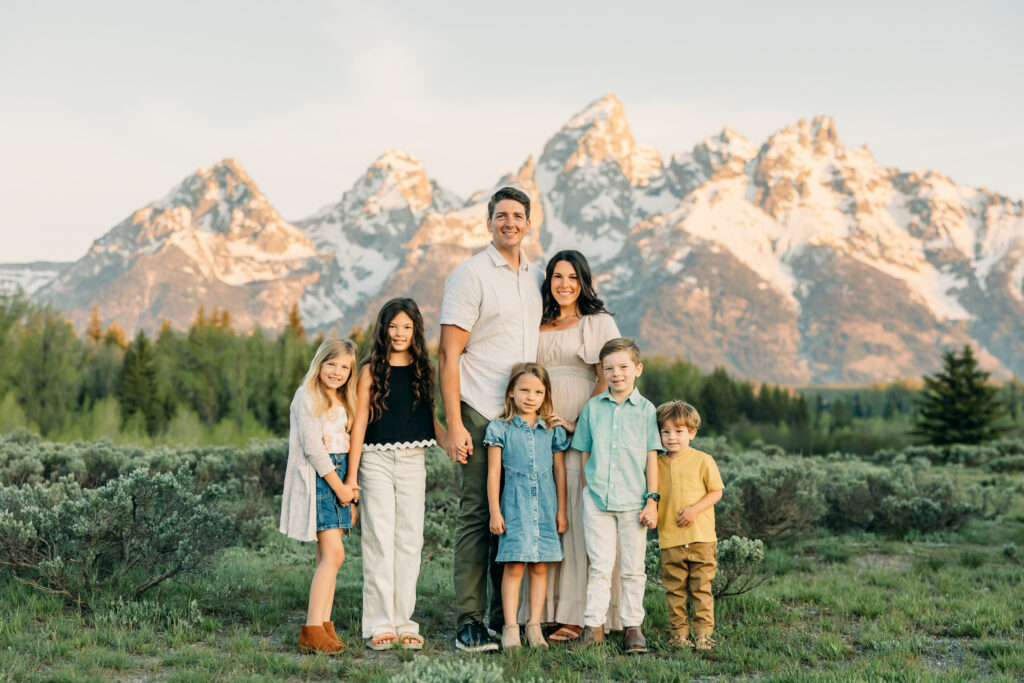 Sunrise at Grand Teton National Park Schwabacher's Landing family photo session