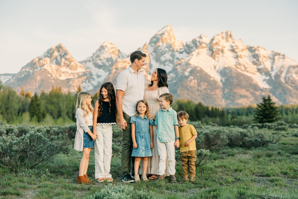 Sunrise at Grand Teton National Park Schwabacher's Landing family photo session