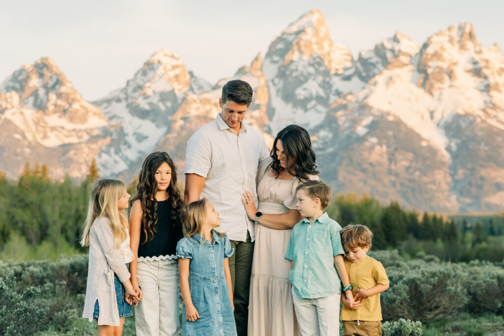 Sunrise at Grand Teton National Park Schwabacher's Landing family photo session
