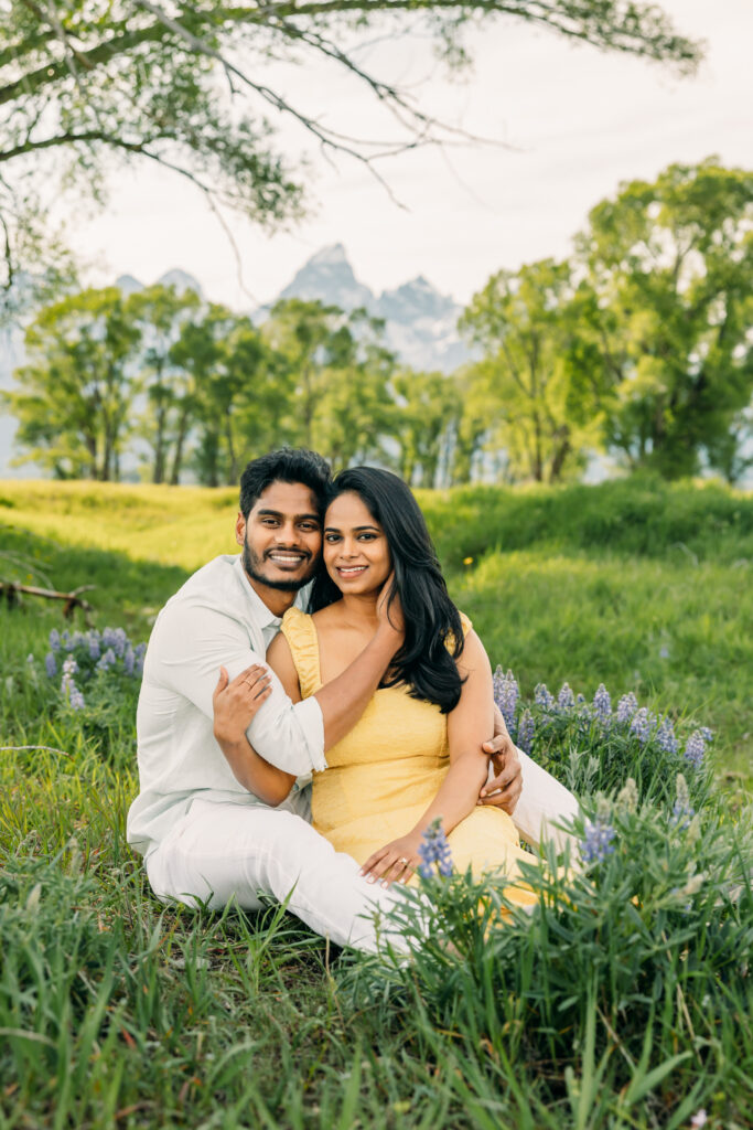 Sunset family photos with the Teton mountains in Grand Teton National Park