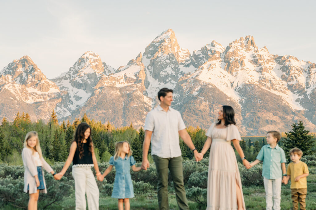Sunrise at Grand Teton National Park Schwabacher's Landing family photo session