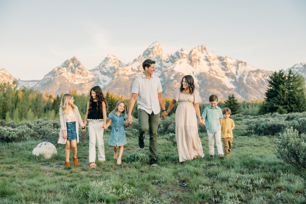Sunrise at Grand Teton National Park Schwabacher's Landing family photo session
