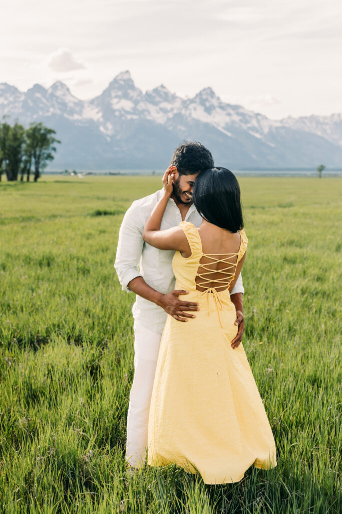 Sunset family photos with the Teton mountains in Grand Teton National Park