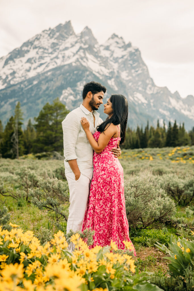 Sunset family photos with the Teton mountains in Grand Teton National Park