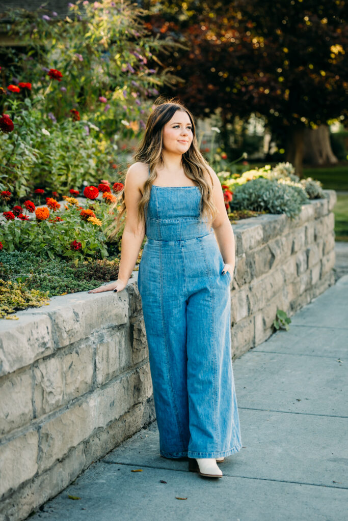 Western senior portrait with mountains and natural light in Jackson Hole with western jewelry