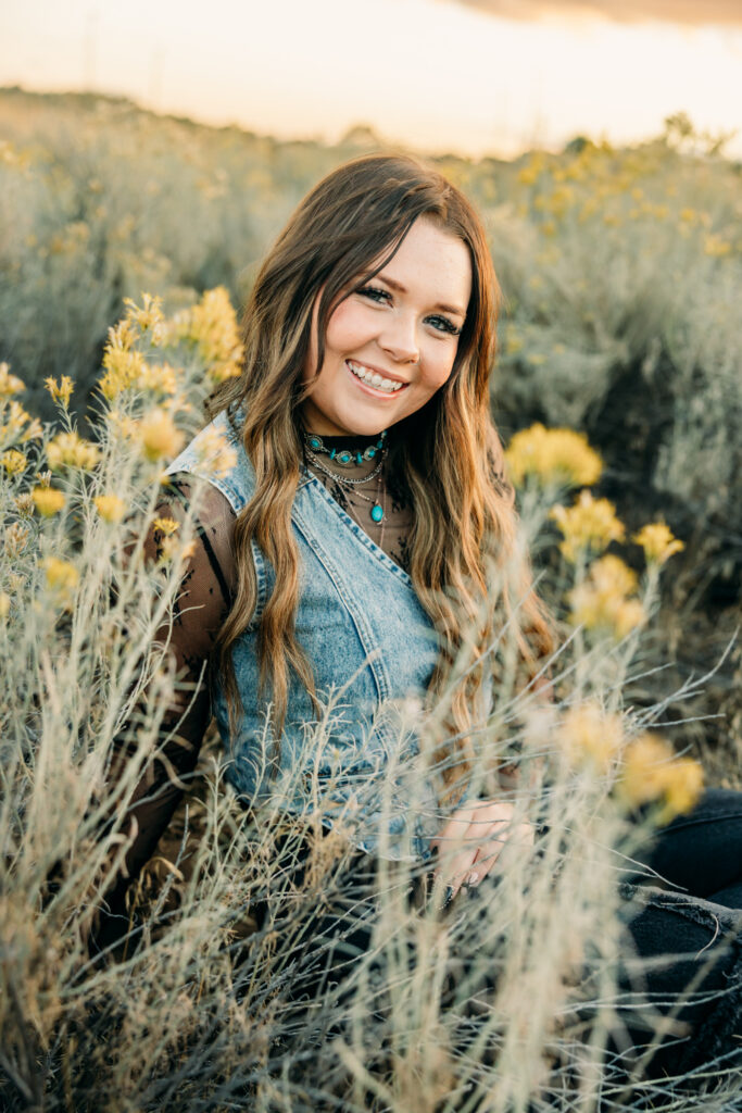 Western senior portrait with mountains and natural light in Jackson Hole