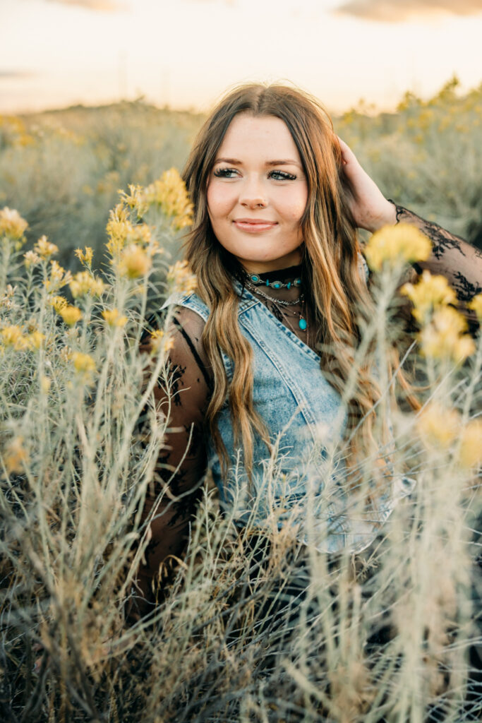 Senior photos with western vibe in Grand Teton National Park