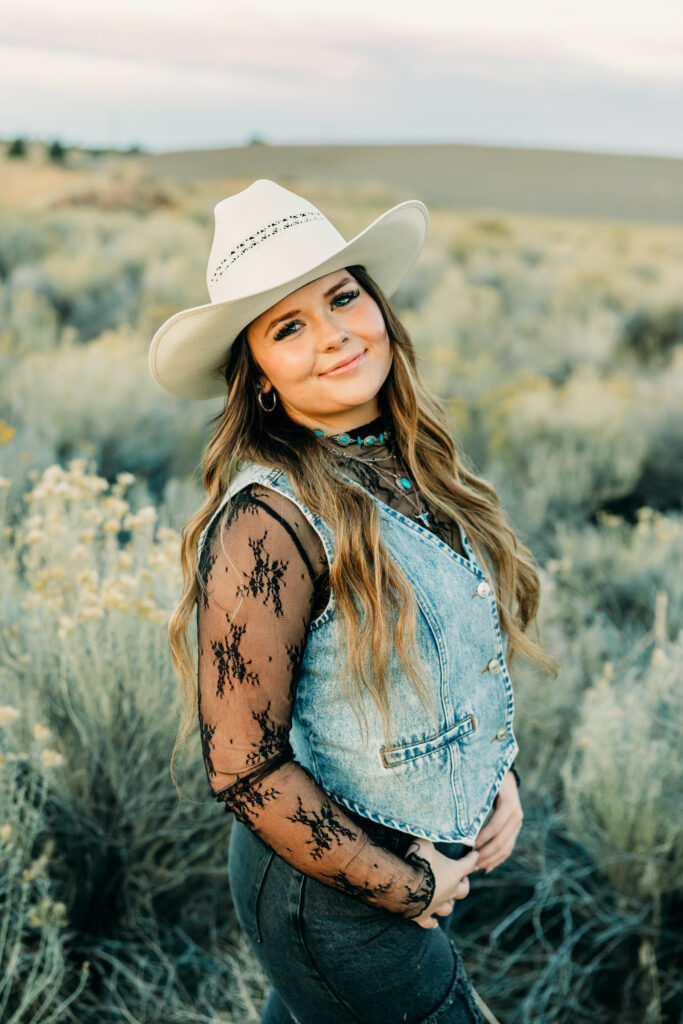 Senior photos with western vibe in Grand Teton National Park