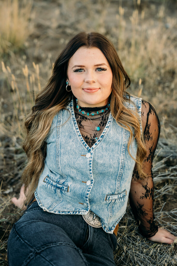 Senior photos with western vibe in Grand Teton National Park