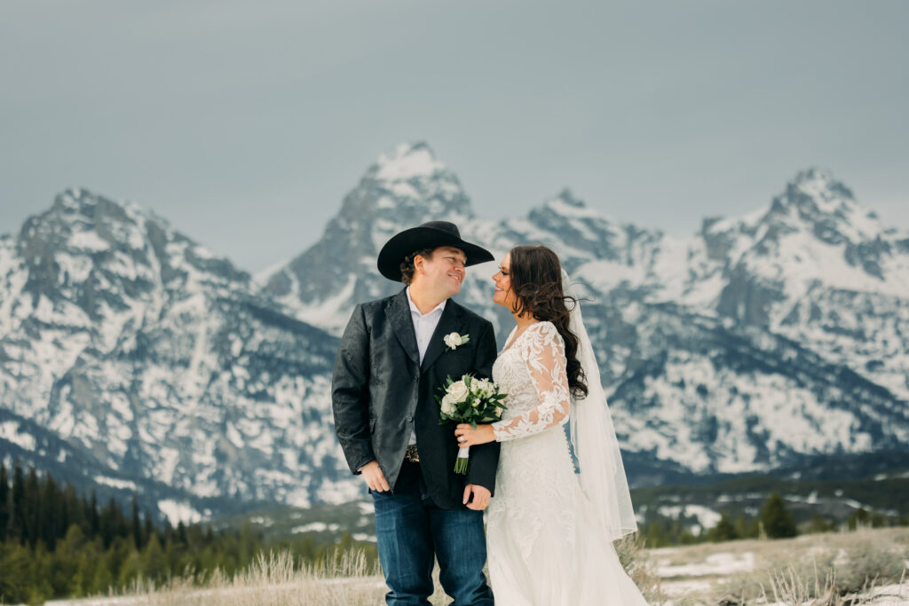Romantic wedding portraits in Grand Teton National Park Jackson Hole