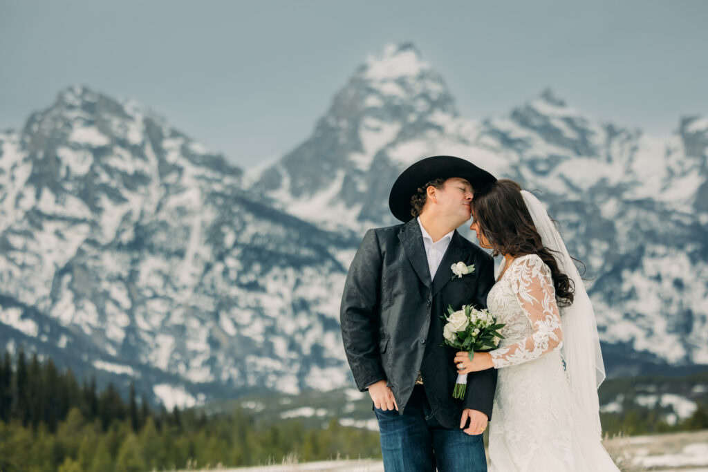 Bride and groom portraits in Grand Teton National Park Jackson Hole wedding