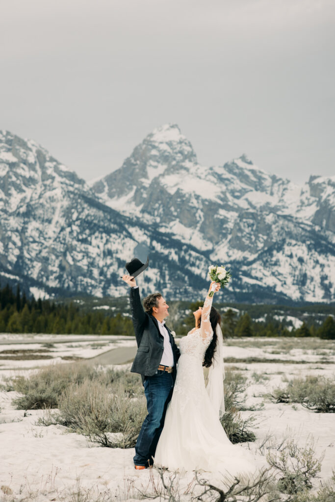 Wedding reception at Bentwood Inn Jackson Hole with mountain views