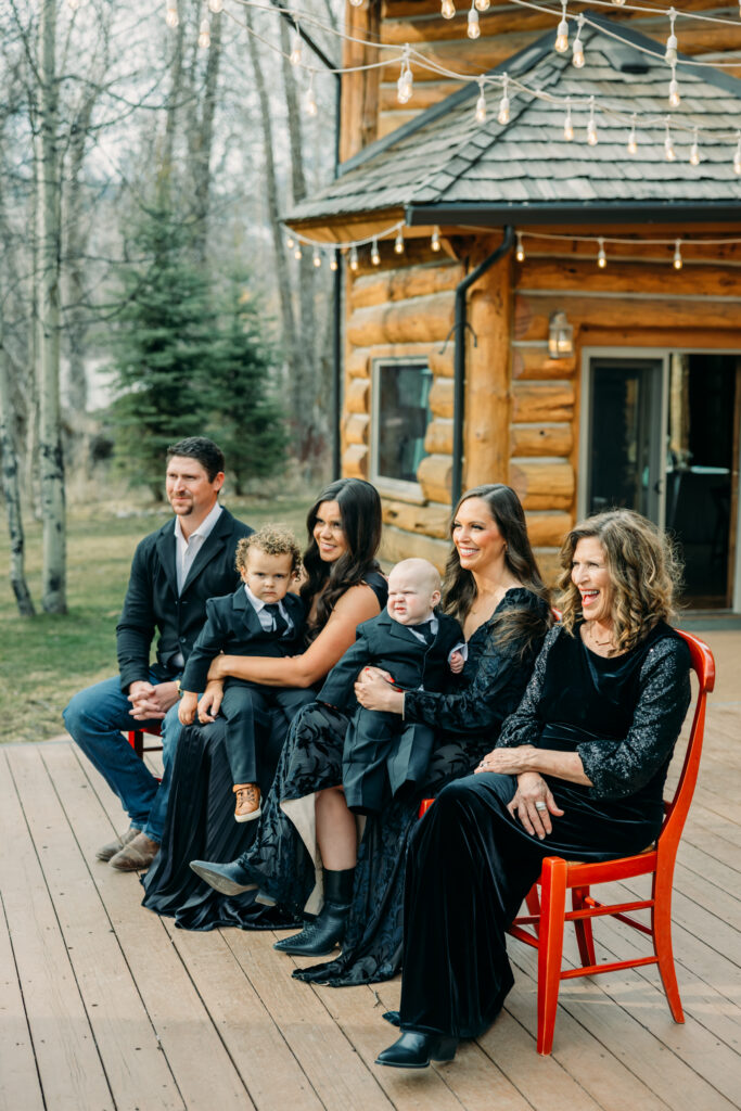 First kiss at Bentwood Inn Jackson Hole outdoor wedding ceremony