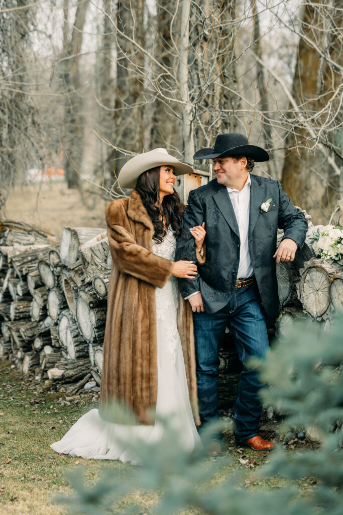 Outdoor wedding ceremony at Bentwood Inn Jackson Hole Wyoming
