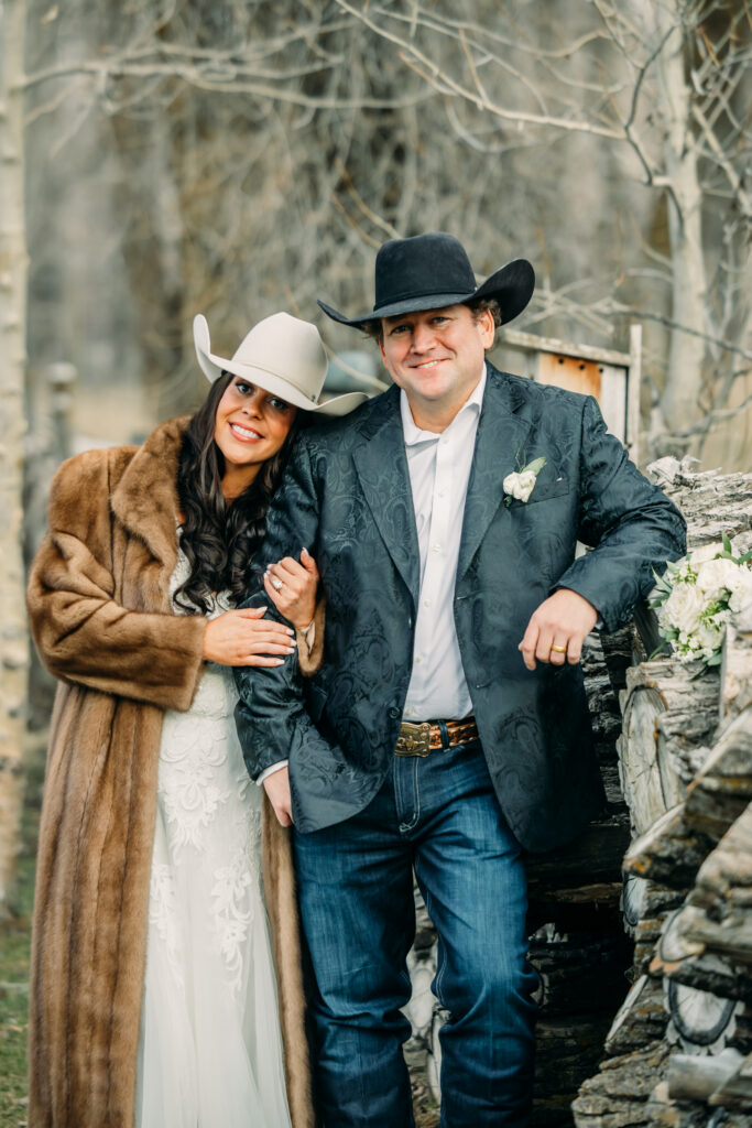Outdoor wedding ceremony at Bentwood Inn Jackson Hole Wyoming