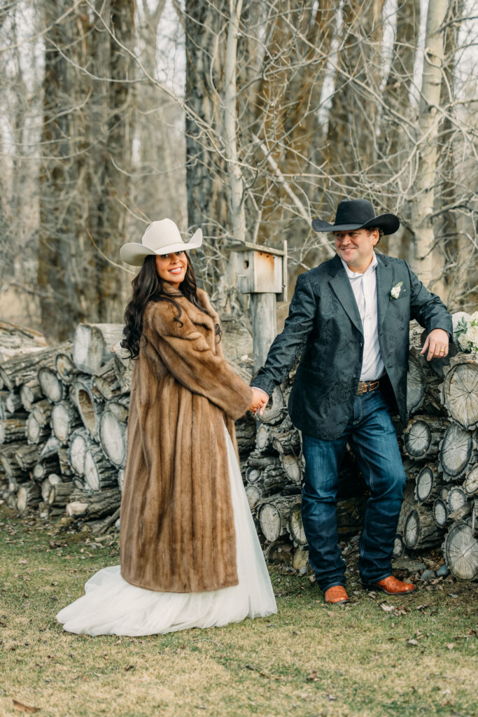 Outdoor wedding ceremony at Bentwood Inn Jackson Hole Wyoming