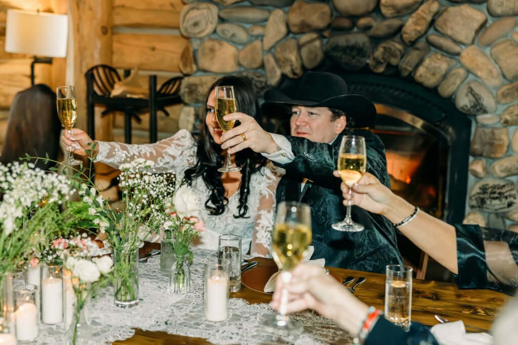 Wedding guests celebrating at Bentwood Inn Jackson Hole Wyoming
