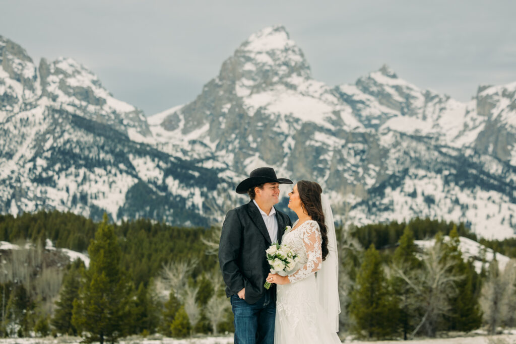 Wedding reception at Bentwood Inn Jackson Hole with mountain views