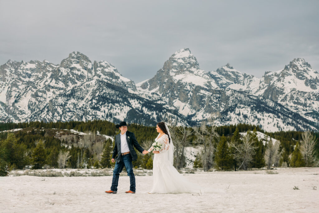 Wedding reception at Bentwood Inn Jackson Hole with mountain views