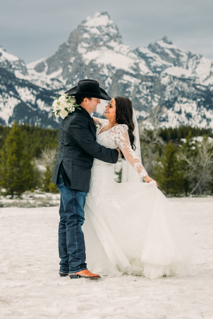 Wedding reception at Bentwood Inn Jackson Hole with mountain views