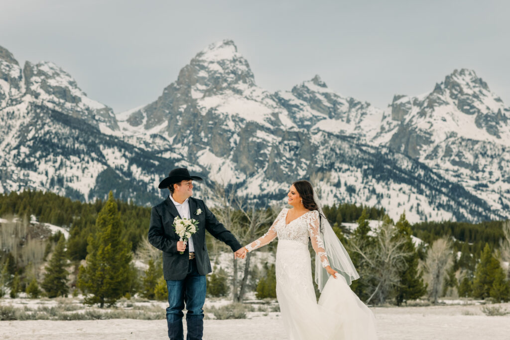 Romantic wedding portraits in Grand Teton National Park Jackson Hole
