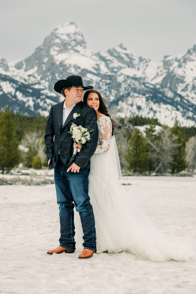 Romantic wedding portraits in Grand Teton National Park Jackson Hole